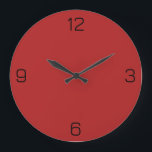 Grande Horloge Ronde Brick rouge couleur B22222 - Ajouter votre nom Opt<br><div class="desc">Ajoutez un nom, des initiales ou du texte, ou gardez la couleur seule. La couleur correspond à d'autres éléments du magasin en fonction du nom et du code HEX (triplet hexadécimal à six chiffres) qui s'affiche. Utilisez ce code pour mélanger, mettre en correspondance et customiser tout autre élément pour l'accompagner...</div>