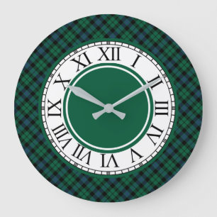Grande Horloge Ronde Bright Green and Blue MacKay Clan Tartan