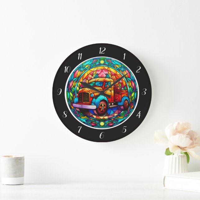 Grande Horloge Ronde Bright Holiday Truck Wall Clock (Maison)