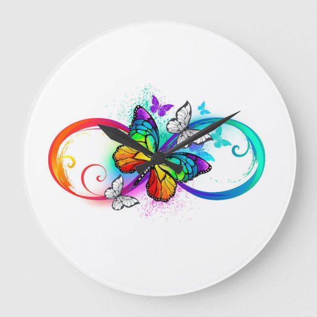 Grande Horloge Ronde Bright infinity with rainbow butterfly (Recto)