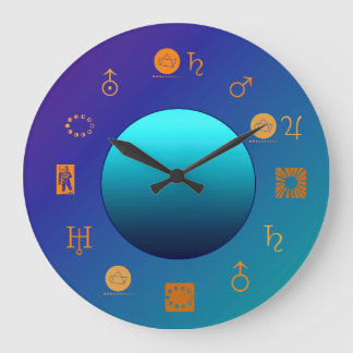Grande Horloge Ronde Bright Moon with Astro Signs> Astrology Clock