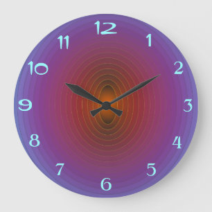 Grande Horloge Ronde Bright Purple/Aqua> MurHorloge Fractuelle