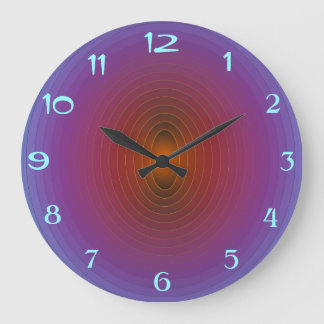 Grande Horloge Ronde Bright Purple/Aqua> MurHorloge Fractuelle