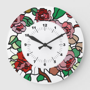 Grande Horloge Ronde Bright red flowers