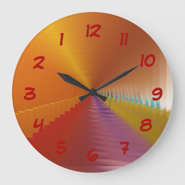 Grande Horloge Ronde Bright Tunnel Escape Abstract Backwards Clock (Recto)
