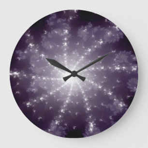 Grande Horloge Ronde Bright White Light Fwirls Aucun nombre