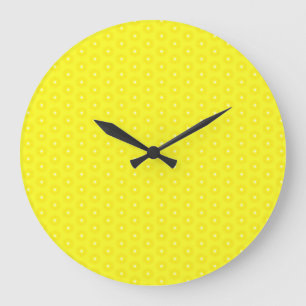 Grande Horloge Ronde Brilliant Citron jaune soleil étoiles Motif