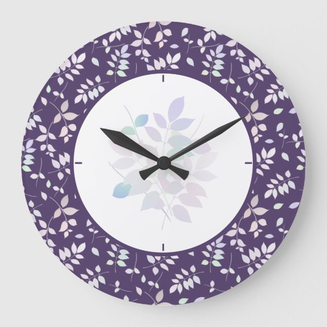 Grande Horloge Ronde Brindilles colorées (Recto)