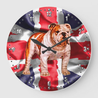 Grande Horloge Ronde British Bulldog Wall Clock