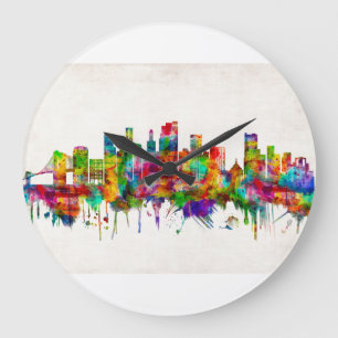 Grande Horloge Ronde Brooklyn New York Skyline