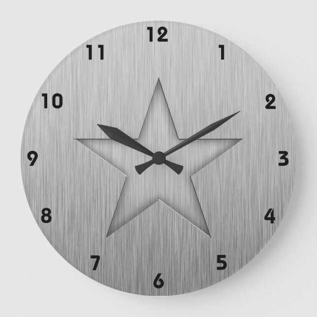 Grande Horloge Ronde Brushed metal-look star (Recto)