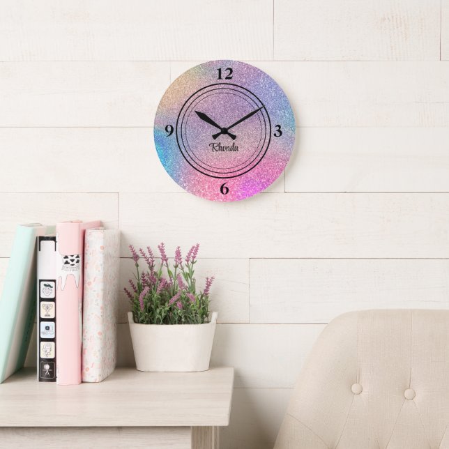 Grande Horloge Ronde Budget Acheter, Glam Sparkly Parties scintillant d (Salle de lecture)