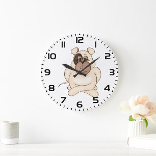 Grande Horloge Ronde Bulldog avec les grands yeux
