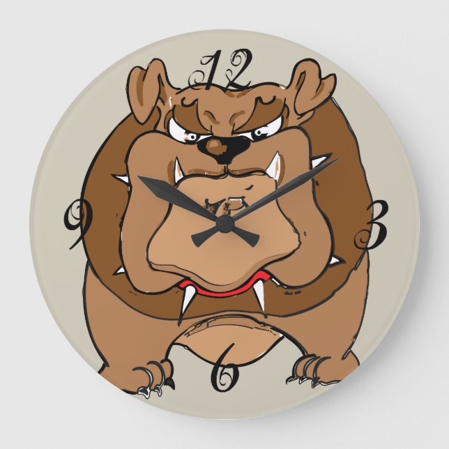 Grande Horloge Ronde Bulldog Wall Clock (Recto)