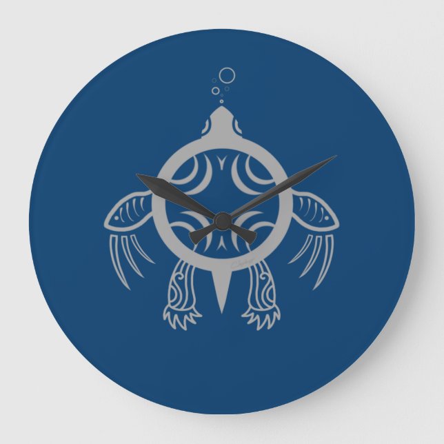 Grande Horloge Ronde Bulles de tortues marines (Recto)