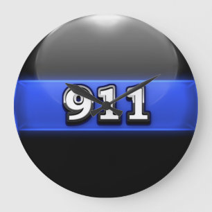 Grande Horloge Ronde Bureau de police de la Ligne bleue mince