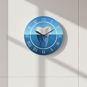 Grande Horloge Ronde Bureau dentaire de Dentist Tooth Iceberg