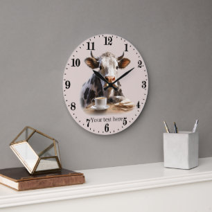 Grande Horloge Ronde bureau ou cuisine pour les amateurs de vaches mign