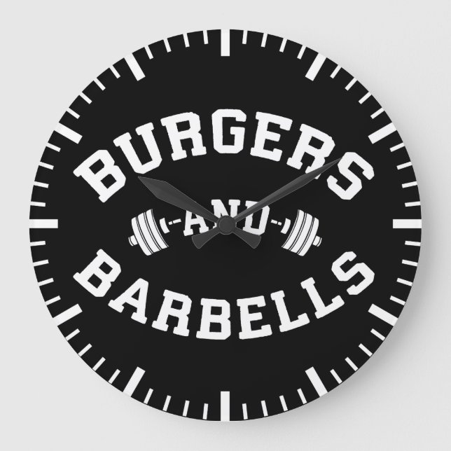 Grande Horloge Ronde Burgers et Barbells - Motivation de l'entraînement (Recto)