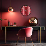 Grande Horloge Ronde Burgundy Maroon Silver Gray<br><div class="desc">Unique minimaliste et décoratif Mon intention était de créer un look simple mais très élégant avec un effet en arborescence. Correspond à la mode actuelle dans la décoration maison. Vous pouvez changer la forme et la couleur de la main. florenceK design</div>