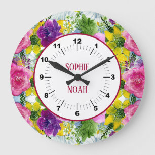 Grande Horloge Ronde Burgundy pink Floral Garland Rescheduled Wedding