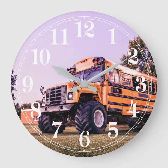 Grande Horloge Ronde Bus scolaire Big Wheel (Recto)