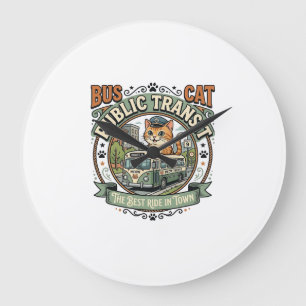 Grande Horloge Ronde Bus Transport en commun Chat Bus Transport en comm