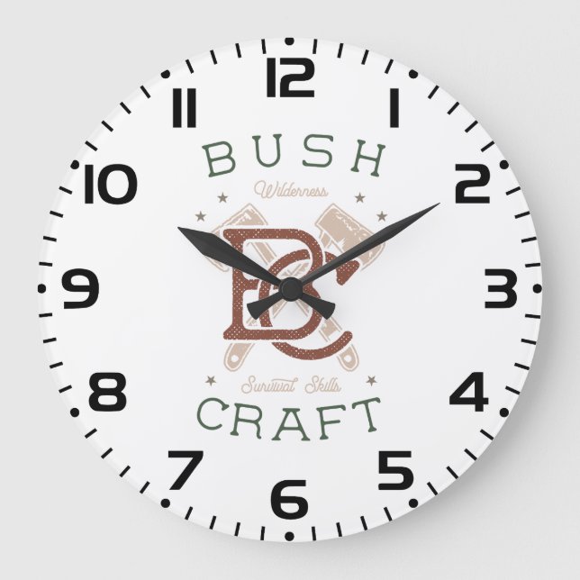 Grande Horloge Ronde Bushcraft Survival Skills Wilderness Camping (Recto)