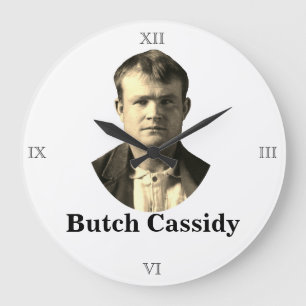 Grande Horloge Ronde Butch Cassidy Recherché 🚨 Wild West Outlaw USA