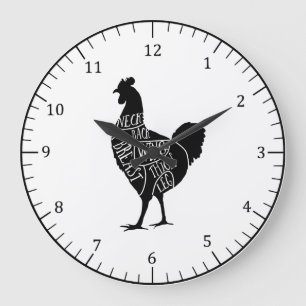 Grande Horloge Ronde Butcher Chicken