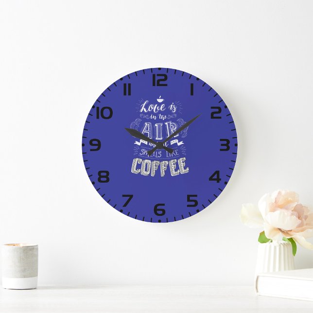 Grande Horloge Ronde Ça sent le café  (Créateur téléchargé)