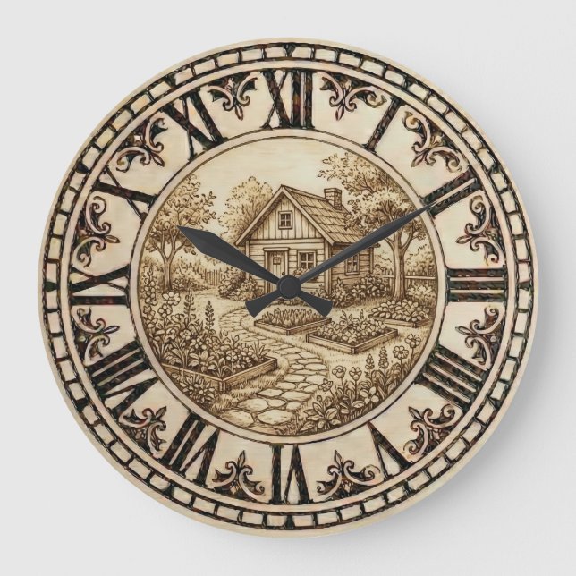 Grande Horloge Ronde Cabin and Garden - Wall Clock (Recto)