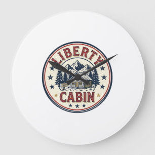 Grande Horloge Ronde Cabine de liberté patriotique patriotique montagne