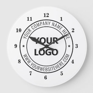 Grande Horloge Ronde Cachet de l'entreprise Logo - Bureau personnalisé
