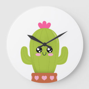 Grande Horloge Ronde Cactus
