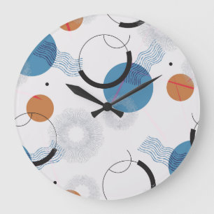 Grande Horloge Ronde Cactus colorés : Motif mignon et sans couture