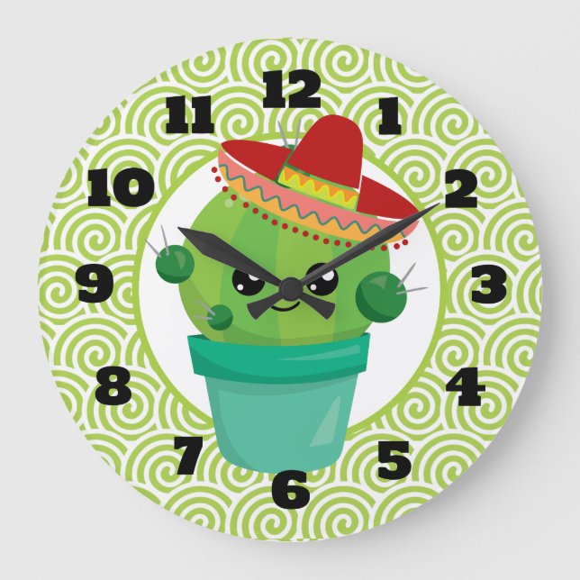 Grande Horloge Ronde Cactus de Red Sombrero (Recto)