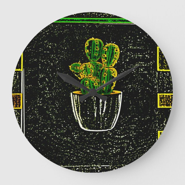 Grande Horloge Ronde Cactus tirés (Recto)