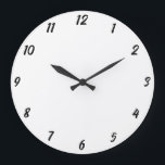 Grande Horloge Ronde Cadeau couleur moderne noir blanc élégant personna<br><div class="desc">Imprimé en noir et blanc classe couleur arrière - plan! Vous pouvez customiser comme vous le souhaitez !</div>