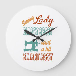Grande Horloge Ronde Cadeau de couture  Sassy de la classe Lady