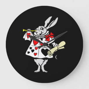 Grande Horloge Ronde Cadeau de lapin  Alice au pays des merveilles