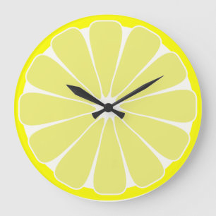 Grande Horloge Ronde Cadeau de montre murale de citron de cuisine