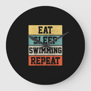 Grande Horloge Ronde Cadeau de natation nageur nage