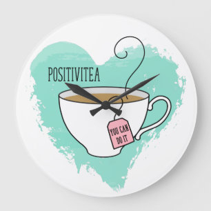 Grande Horloge Ronde Cadeau de Positivitea mignonne pour l'obtention du