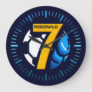 Grande Horloge Ronde Cadeau de soccer personnalisé, Football 7