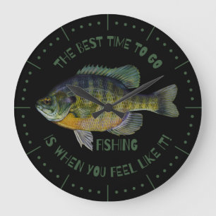 Grande Horloge Ronde Cadeau fête des pères pour la pêche Papa Blue Gill