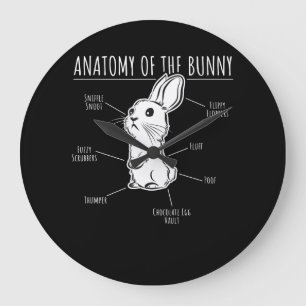 Grande Horloge Ronde Cadeau lapin  Anatomie De Lapin Mignonne Rabbit Am