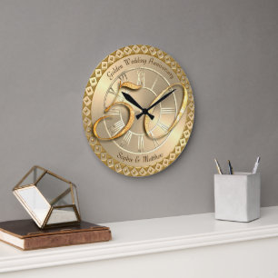 Grande Horloge Ronde Cadeau personnalisé pour 50 ans de mariage