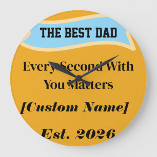 Grande Horloge Ronde Cadeau personnalisé pour papa Cadeau de la fête de