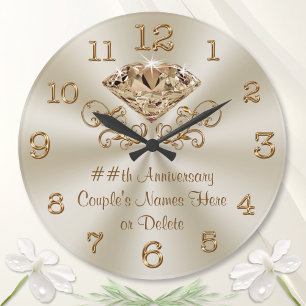 Grande Horloge Ronde Cadeaux d'anniversaire Mariage personnalisés par a